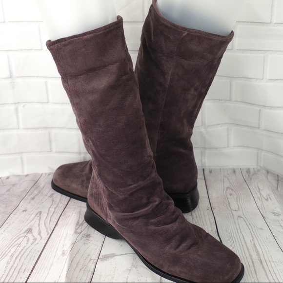 Markron Simon sz 8 purple suede tall boots - Picture 1 of 15